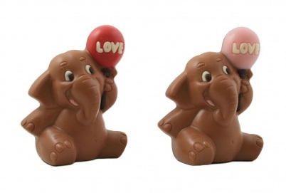 Schokoladenfigur Elephant mit Love-Ballon