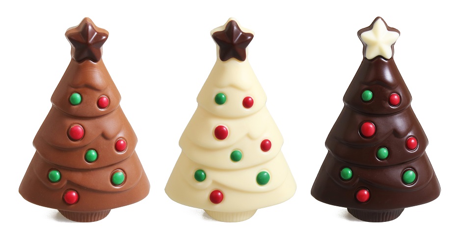 Schokoladenfigur 3er Set Weihnachtsbäume