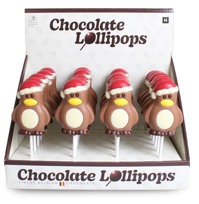 Schokoladen-Weihnachts-Lollie "X-Mas Pinguin" 